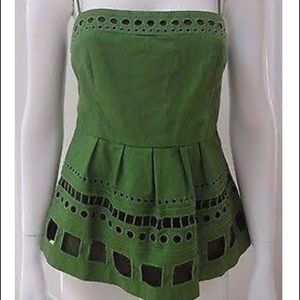 Anthropologie peplum top/tank/halter ( green)