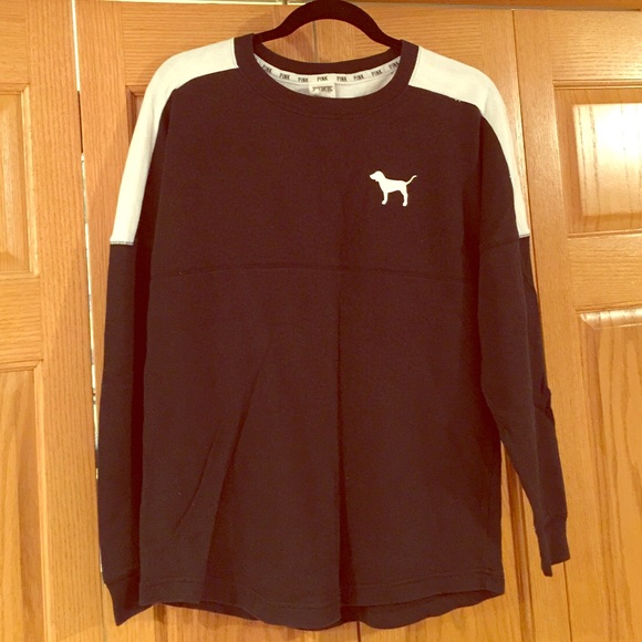 Victoria's Secret Pink black and white crew neck