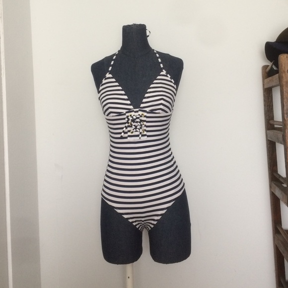 J.Crew striped one piece halter