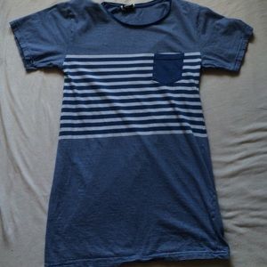Blue striped t-shirt dress
