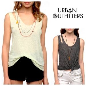 Daydreamer LA Cut Strap Tank Top in Pale Green