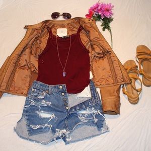 Brandy Melville tight dark red top
