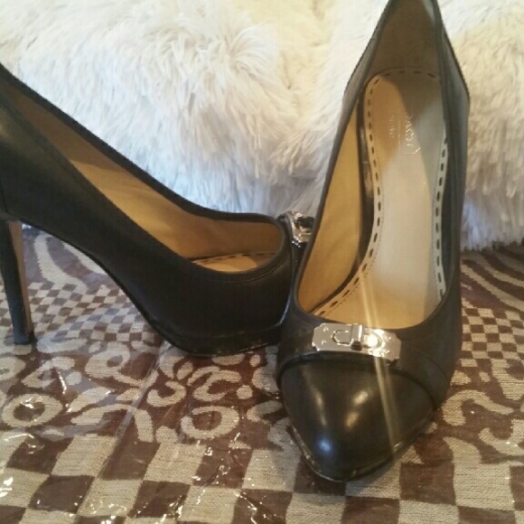 Leather black coach shoes