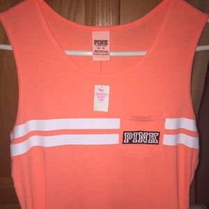 Orangish neon PINK tank top