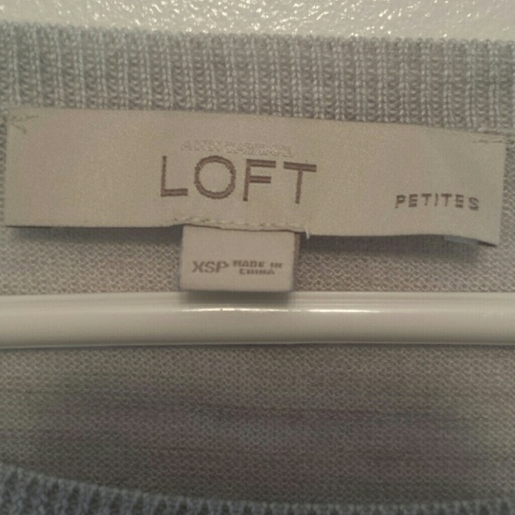 Ann Taylor Loft Petite Lightweight Top (pale grey) - Picture 2 of 4