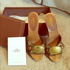 Coach wood sandals