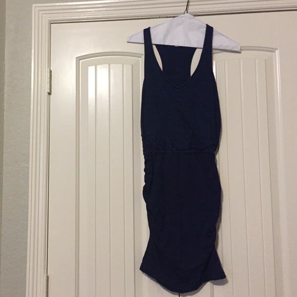 Splendid navy rouched cotton dress