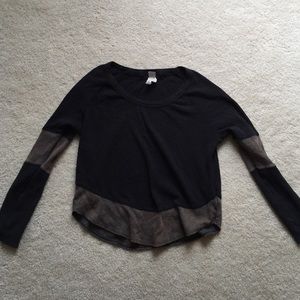 Free People Waffle Shirt