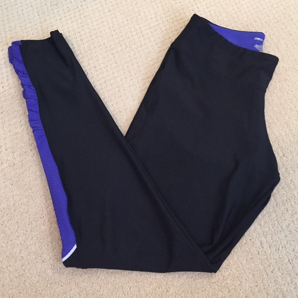 Black Leggings with Royal Trim