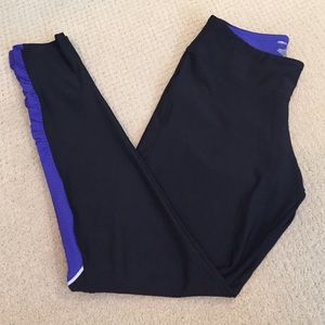 Black Leggings with Royal Trim