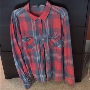 pink and blue flannel