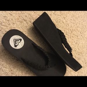 Roxy wedge flip flops