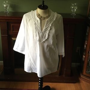 J CREW BRAND NEW WHITE TUNIC SHIRT