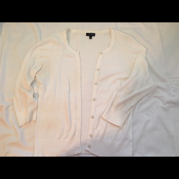 The Limited White Cardigan with gold buttons