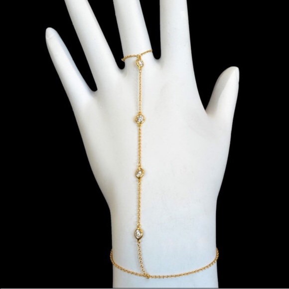 Diamonds by the yard solid gold hand chain