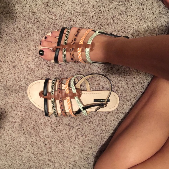 Different print sandals