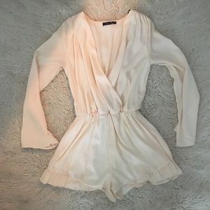 Light Peach Long Sleeve Romper