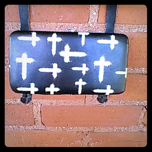 Edgy black and white cross wallet