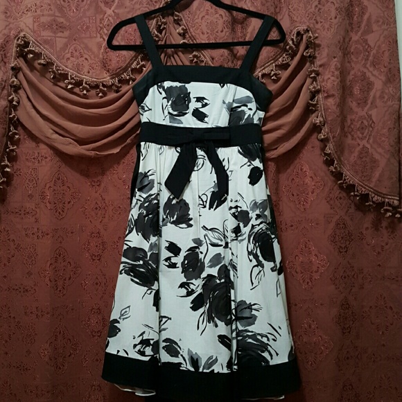 Black and white floral dress