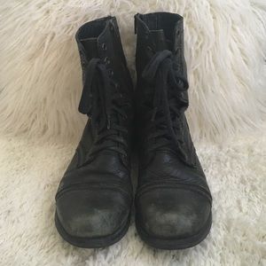 Black Steve Madden Combat Boots
