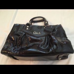 Coach brown patent leather purse