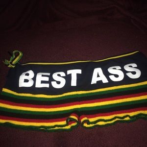 'Best ass' rasta booty shorts