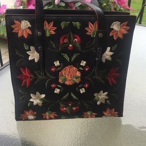 Adrienne Vittadini Leather & Embroidered Purse