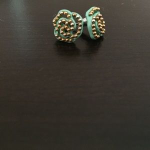 blue rose earrings