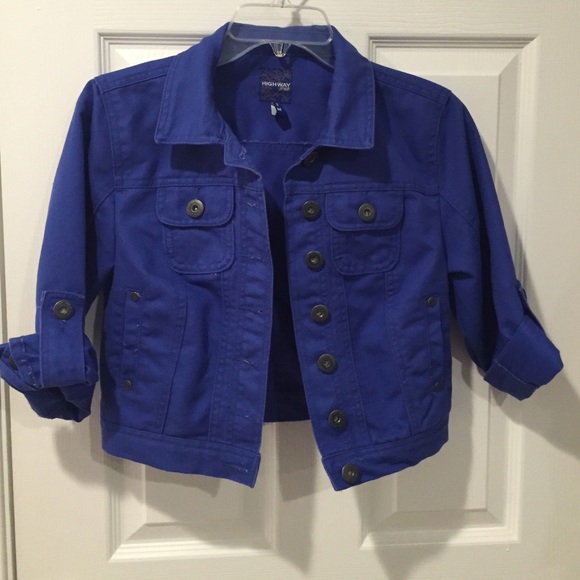 Royal blue jean jacket womens Clearance