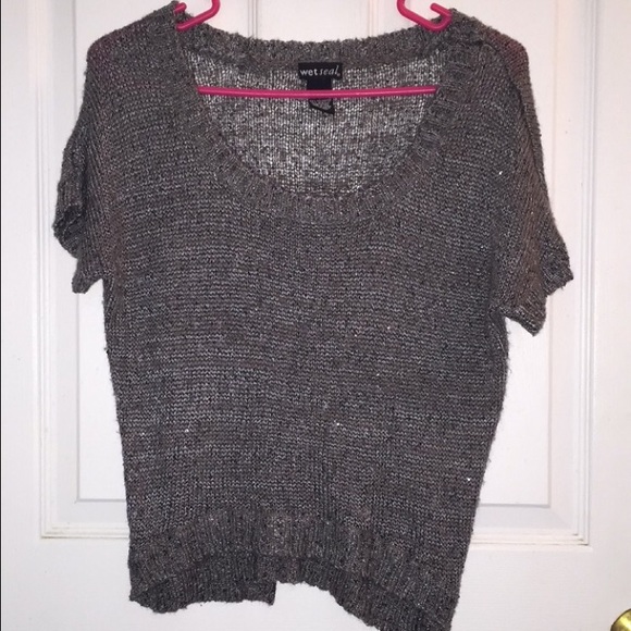 Wet seal grey sparkly sweater size L