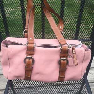Coach Pink Pebbled Leather Shoulder Purse