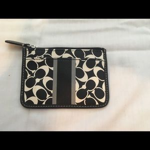Coach black and white change purse