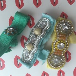 Jeweled bracelets/ponytails