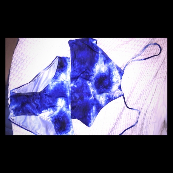 Tie dye halter bikini
