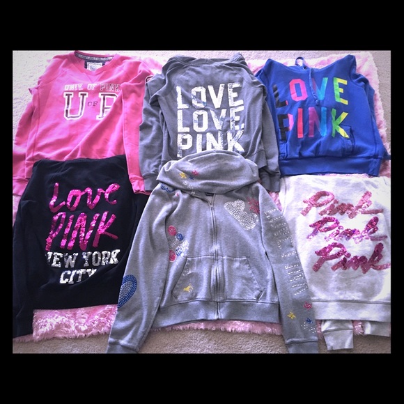 LOT of Victoria's Secret PINK Bling Hoodies - Picture 1 of 4