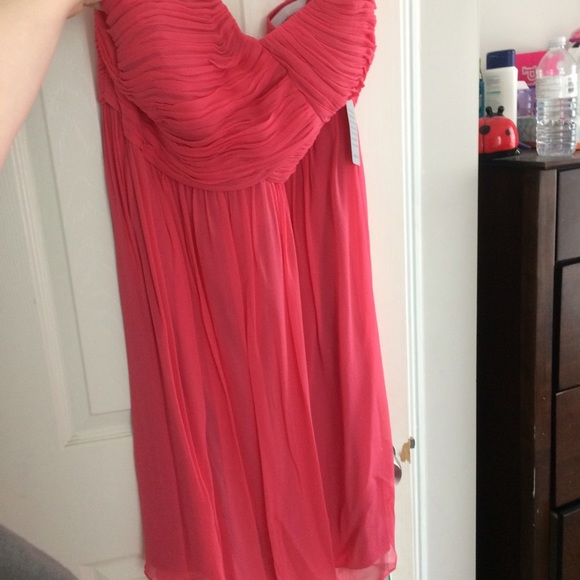 Donna Morgan Strapless Chiffon Dress - Picture 1 of 4