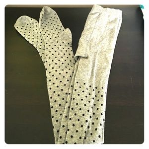 Gray with black polka dots tights