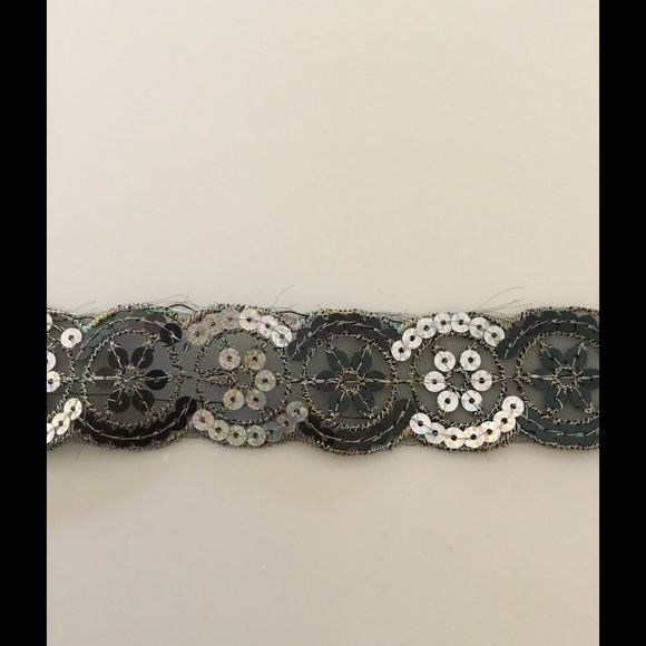 Appliqué Black & Silver sew or glue on Fabric Lace