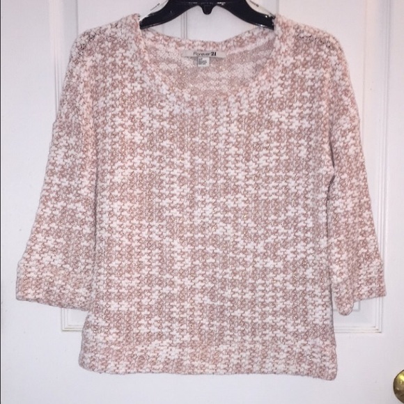 Pink, white and gold forever 21 sweater size small