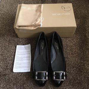 BNIB Sergio Rossi black patent leather shoes SZ 6