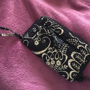 Vera Bradley Twirly Birds Navy Wristlet/Wallett