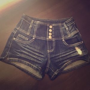 High Rise Denim Shorts