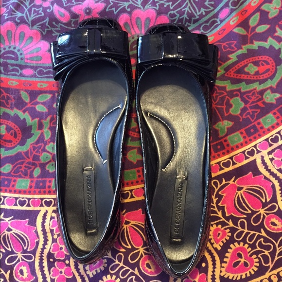 BCBG Black Bow Flats