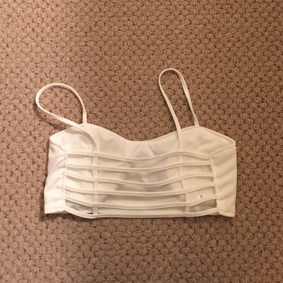 White crop top with detailed back. NWOT - Picture 2 of 2