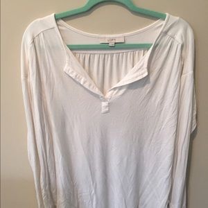White LOFT knit peasant top size L
