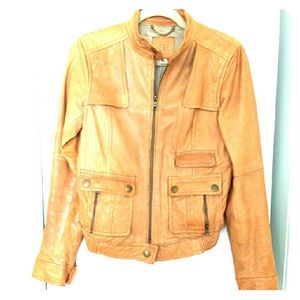 Banana Republic bomber style leather jacket