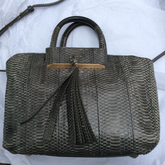 Brian Atwood Snakeskin Small Gloria East/West Bag - Picture 4 of 4