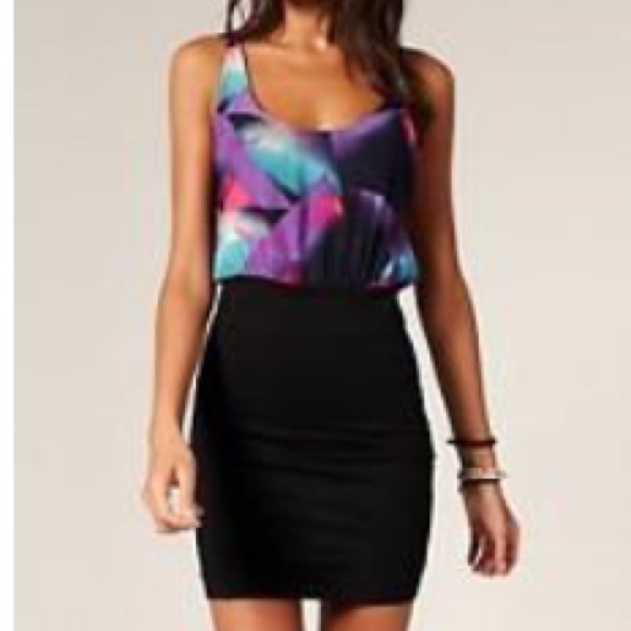 🎉Motel triangle print black mini dress from ASOS