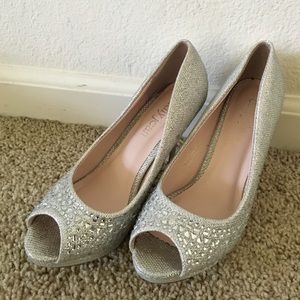 Cathy Jean sparkly silver heels