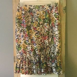Floral Fitted Anthropologie Skirt